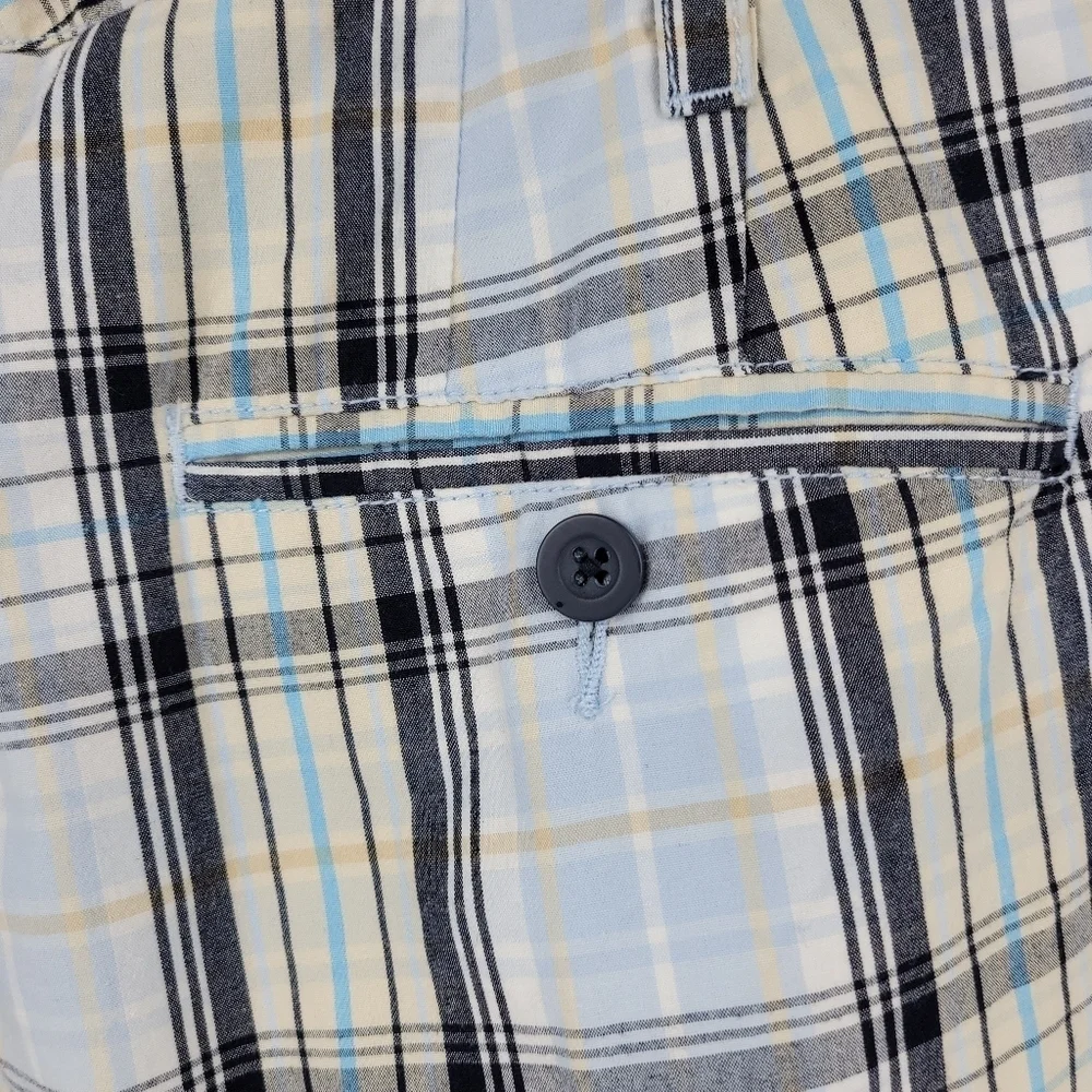Croft&Barrow Mens 100% Cotton‎ Chino Plaid Shorts Size 38